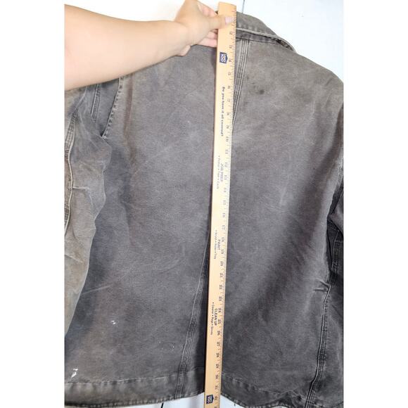 Carhartt Vintage Washed Work Wear Jacket Sherpa Lined Mens XL C61 BLK Sun Stain - Picture 8 of 8